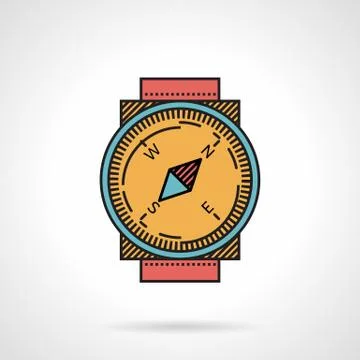Classic compass flat color vector icon Stock Illustration