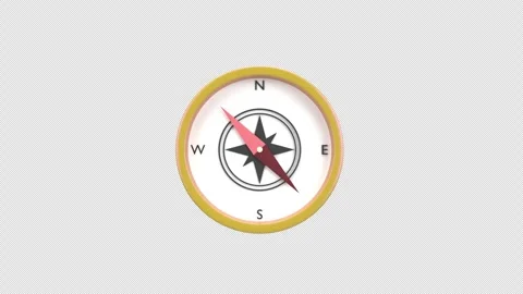 Classic compass pointing direction symbolizing navigation and guidance in a.. Stock Footage 307477539