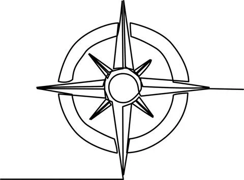 Classic compass rose illustration Vector Stock Illustration