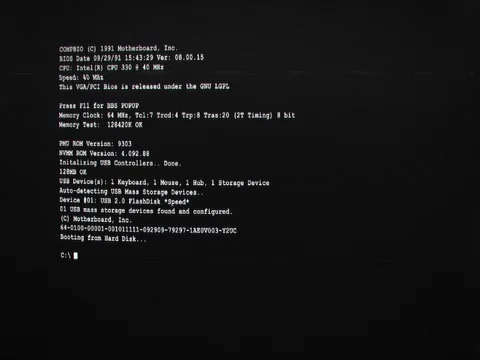 Classic Computer Boot On Display Video stock 77610012