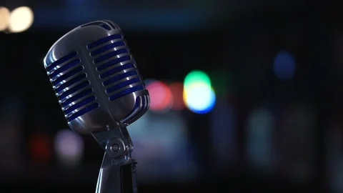 Classic Condenser Microphone Closeup Stock Footage 100205523
