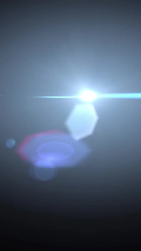 Classic Cooke S2 anamorphic lens flare with blue streak, vertical format Stock Footage 340134122