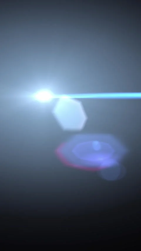 Classic Cooke S2 anamorphic lens flare moving left to right, vertical format Stock Footage 340134206