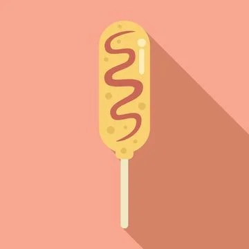 Classic corn dog, perfect for showcasing summer, carnivals, or american cuisine Stock Illustration