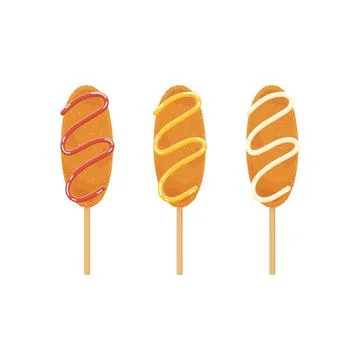 Classic corn dog snack Stock Illustration