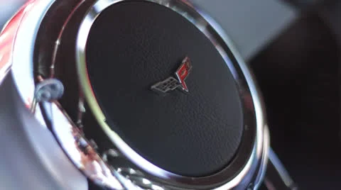 Classic Corvette Steering Wheel Stock Footage 25240782