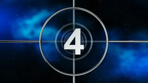 A classic countdown frame at the number four Ilustración de archivo