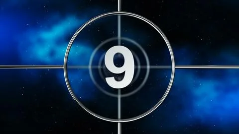 A classic countdown frame at the number nine イラスト素材