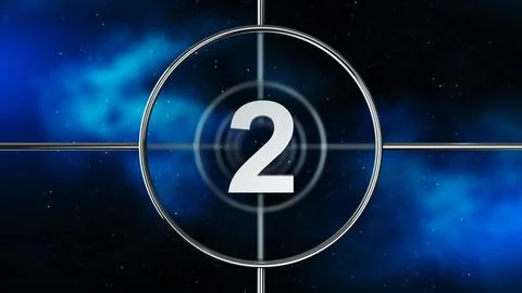 A classic countdown frame at the number two Illustrazione stock