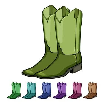 Classic cowboy boots cartoon vector graphic Stock Illustration