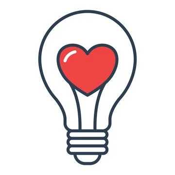 Classic Creative Heart Bulb Stock Illustration