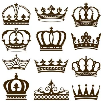 Classic Crowns Stock Illustration
