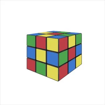 Classic cube logic game toy. random colors. Vector illustration. Stock Illustration