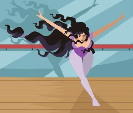 Classic dancer in gym Stock Illustration