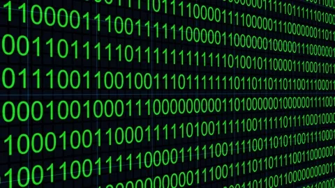 Classic Dark Green Matrix Binary Code Data Display Stock Footage 319981812