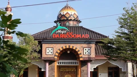 Classic Darussomad mosque building surrounded by trees Stock Footage 281133204