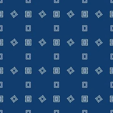 A classic decorative style Seamless geometric floral pattern in deep blue Illustrazione stock