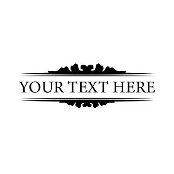 Classic decorative text or title frame isolated on white color background. .. Illustrazione stock