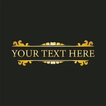 Classic decorative text or title frame isolated on dark green color backgro.. Stock Illustration
