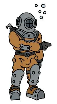 Classic deep diver Stock Illustration