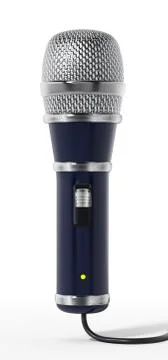 Classic design cable microphone isolated on white background. 3D illustration Stock Illustration