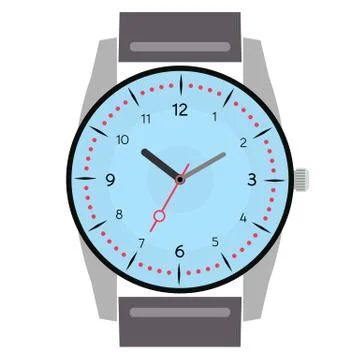 Classic design mechanical wristwatch isolated on white background Stock Illustration