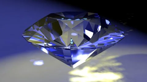 Classic diamond 3D render Stock Illustration