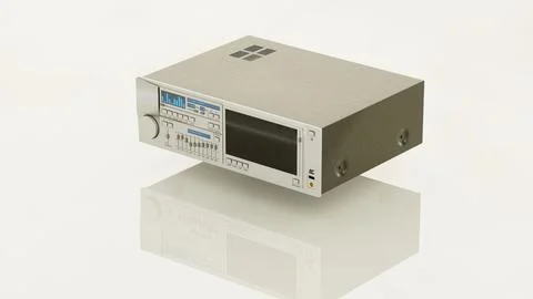 Classic Digital Music Player Interface Retro MP3 Screen 3D Render Ilustração Stock