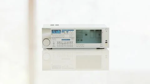 Classic Digital Music Player Interface Retro MP3 Screen 3D Render Stock Illustration