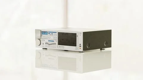 Classic Digital Music Player Interface Retro MP3 Screen 3D Render Stock Illustration