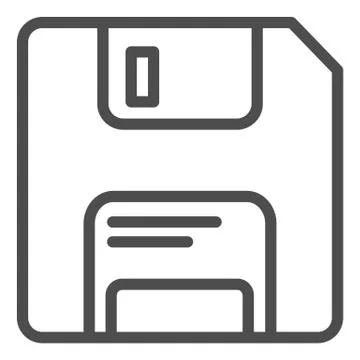 Classic diskette line icon. Data memory storage of software or documents symbol イラスト素材