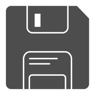 Classic diskette solid icon. Data memory storage of software or documents symbol Illustrazione stock