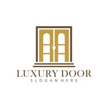 Classic Door logo vector template. Creative Old Door logo design concepts. .. Ilustração Stock