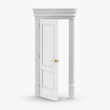 Classic Doors door 2  ajar 3D Model