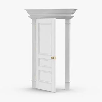 Classic Doors Door 6 Ajar 3D Model