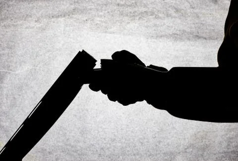 Classic double-barrell smooth-bore hunting rifle isolated on white background Stock Photos