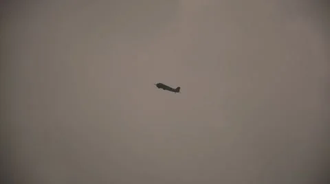 Classic Douglas C-47 Skytrain AKA Dakota USAAF flyover Stock Footage 42976816