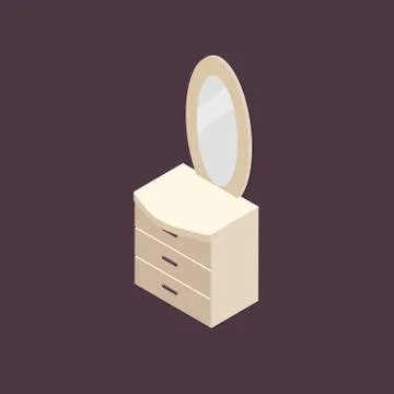 Classic dressing table vector icon Stock Illustration
