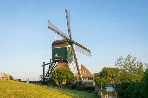 Classic Dutch wind mill Stock Photos