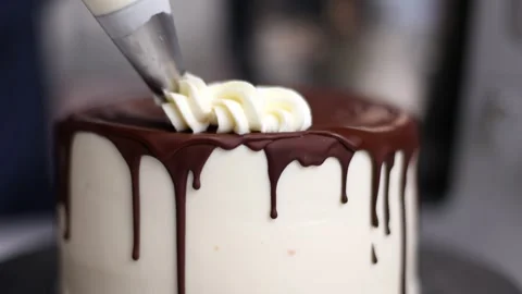 Classic Elegance: Cream on Chocolate Stock Footage 275145841
