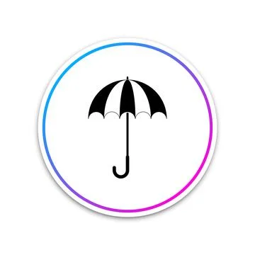 Classic elegant opened umbrella icon isolated on white background. Rain Illustrazione stock