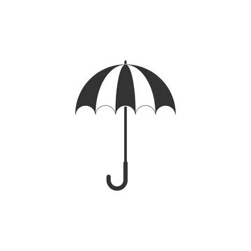 Classic elegant opened umbrella icon isolated. Rain protection symbol. Flat 库存插图