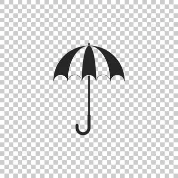 Classic elegant opened umbrella icon isolated on transparent background. Rain Illustrazione stock