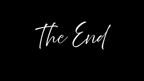 Classic elegant script text The End animation on black background 스톡 동영상 340142855