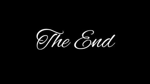 Classic elegant script text The End animation on black background 스톡 동영상 340142884