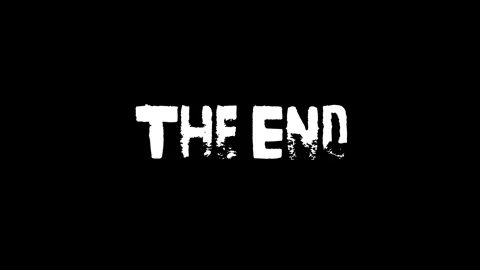 Classic elegant script text The End animation on black background 스톡 동영상 340142895