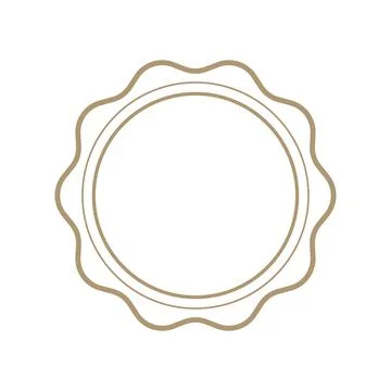 Classic elegant vector scalloped double Simple forming an empty circular label Illustrazione stock