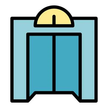 Classic elevator icon color outline vector Illustrazione stock