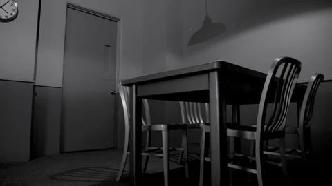 CLASSIC, EMPTY INTERROGATION ROOM. Stock Footage 78582492
