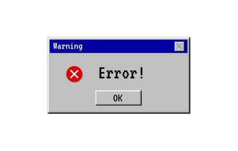 Classic error dialog box with system warning alert in retro computer style Stock Illustration